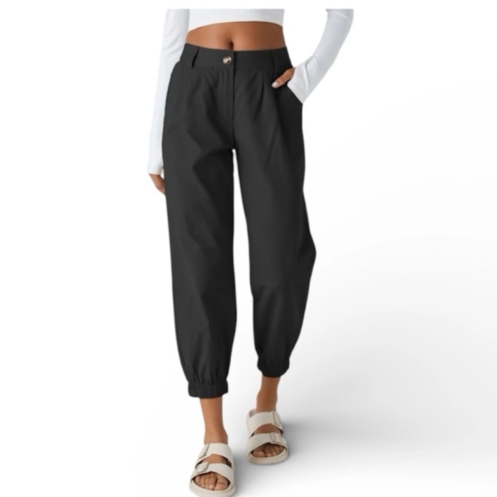 🆕 Halara Casual Cotton Joggers with Pockets, Black Size Medium